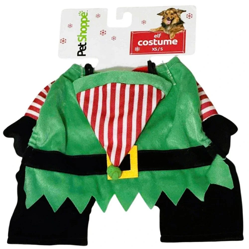 Pet Shoppe Elf Pet Costume Size XS/ S NWT Fits Pets 12-19 lbs.  w/Hat